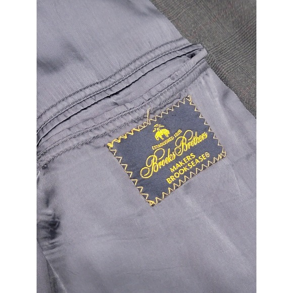 Brooks Brothers Blazer Mens 48R Gray Brooksease Worsted Wool Single Vented USA - Picture 6 of 14